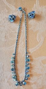 Weiss aqua aurora boreslis Necklace/ Earring set